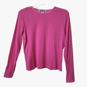 Tiana International Long Sleeve Top Womens L Pink Stretch‎ 55% Cotton 45% Rayon